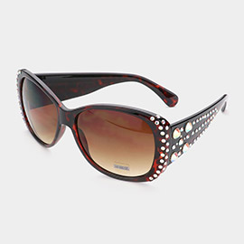 Crystal Embellished Oversized Sunglasses