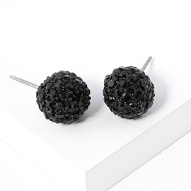 Crystal Paved Disco Ball Stud Earrings