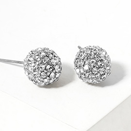 Crystal Paved Disco Ball Stud Earrings