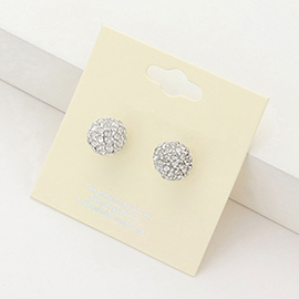 Pearl Disco Ball Stud Earrings