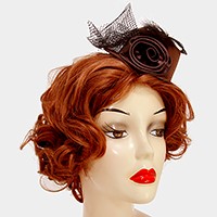 Petite flower mesh bow hat fascinator