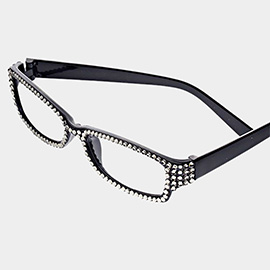 Crystal Pave Rectangular Reading Glasses