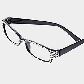 Crystal Pave Rectangular Reading Glasses