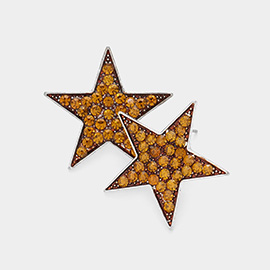 Crystal Pave Star Stud Earrings