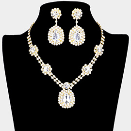 Teardrop Accented Rhinestone Necklace