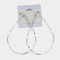 Metal Teardrop Hoop Pin Catch Earrings