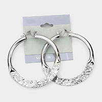 Textured Hoop Pin Catch Earrings