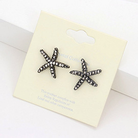 Crystal Starfish Stud Earrings