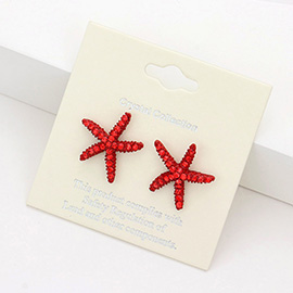 Crystal Starfish Stud Earrings