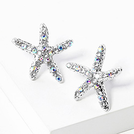 Crystal Starfish Stud Earrings