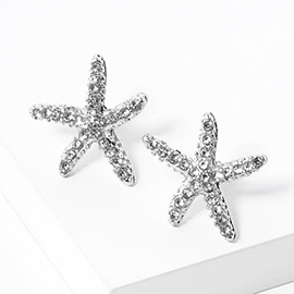 Crystal Starfish Stud Earrings