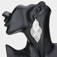 Filigree Metal Leaf Cluster Vine Earrings