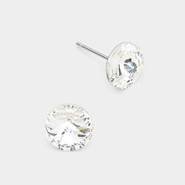 8mm Round Crystal Stud Earrings