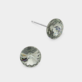 8mm Round Crystal Stud Earrings