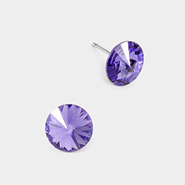 8mm Round Crystal Stud Earrings