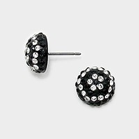 Crystal shamballa dome stud earrings