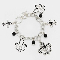 Fleur de Lis charm toggle bracelet