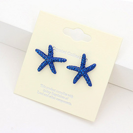 Crystal Starfish Stud Earrings