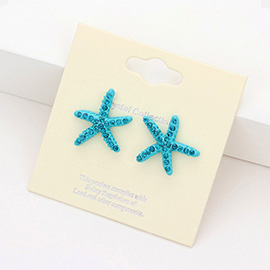 Crystal Starfish Stud Earrings