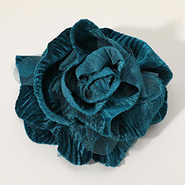 Fabric Mesh Flower Pin Brooch / Hair Clip