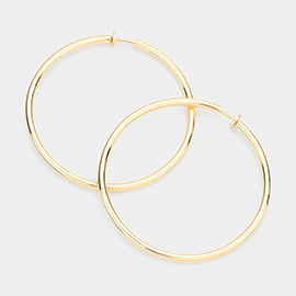 2.4 Inch Clip On Hoop Earrings