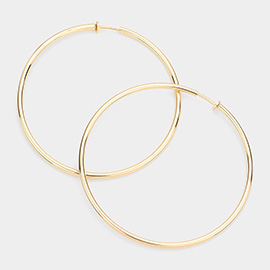 3.2 Inch Clip On Hoop Earrings