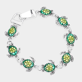 Enamel Sea Turtle Link Magnetic Bracelet