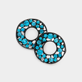 PAVE RHINESTONE WHEEL EARRINGS