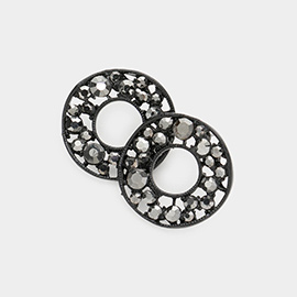 PAVE RHINESTONE WHEEL EARRINGS