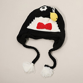 Knit Tassel Drop Penguin Trapper Hat