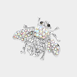 Honey Bee Crystal Rhinestone Pin Brooch