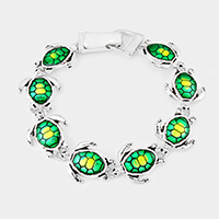 Enamel Turtle Link Magnetic Bracelet