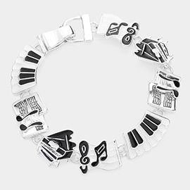 Magnetic Musical Notes Link Magnetic Bracelet