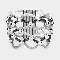 Lattice Metal Mesh Ball Magnetic Bracelet