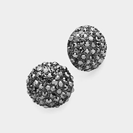 Rhinestone Embellished Dome Stud Earrings