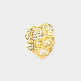 Stone Embellished Quatrefoil Ring