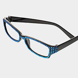 Crystal Pave Rectangular Reading Glasses