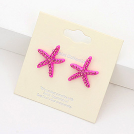 Crystal Starfish Stud Earrings