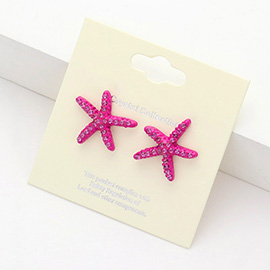 Crystal Starfish Stud Earrings