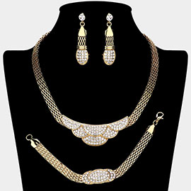 Rhinestone Paved Jewelry Set