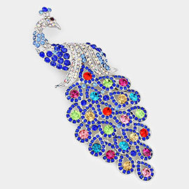 Crystal Peacock Pin Brooch