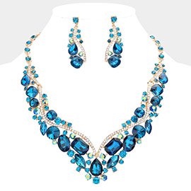 Glass Crystal Evening Necklace