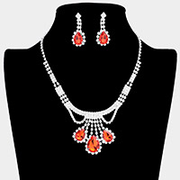 Crystal rhinestone teardrop necklace