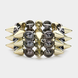 Metal Cone Stud Stretch Bracelet