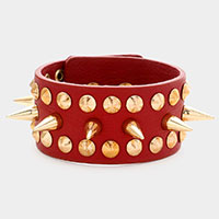 Spike Studded Leather Bracelet