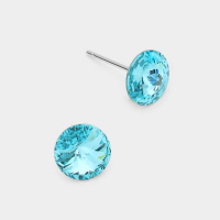 8mm Round Crystal Stud Earrings