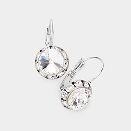 Rivoli Cut Genuine Crystal Lever Back Earrings