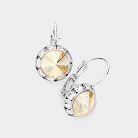 Rivoli Cut Genuine Crystal Lever Back Earrings