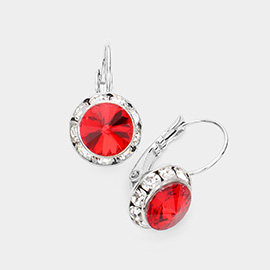 Rivoli Cut Genuine Crystal Lever Back Earrings