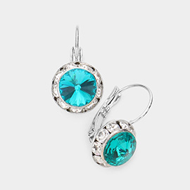 Rivoli Cut Genuine Crystal Lever Back Earrings